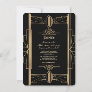 Glam Gold 1920-talets Great Gatsby 1920-tals motta Inbjudningar
