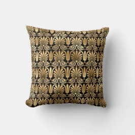 Glam Gold Art Deco Blommig Kudde