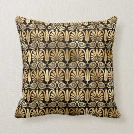 Glam Gold Art Deco Blommig Kudde