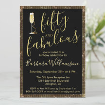 Glam Gold Black 50 & Fabulous 50th Birthday 