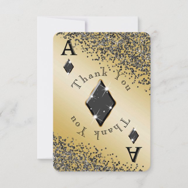 Glam Gold Casino Ace of Diamonds Tacksamhetskort Tack Kort (Framsida)
