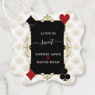 Glam Gold Casino Love is Sweet Wedding Gåvor Etiketter