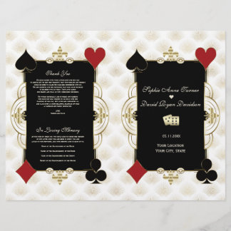 Glam Gold Casino Vegas Wedding Program