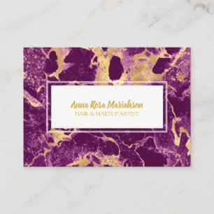 *~* Glam Gold Foil Lila Marble Popular Chic Visitkort