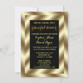 Glam Gold Foil och Black Rehearsal Dinner Inbjudan
