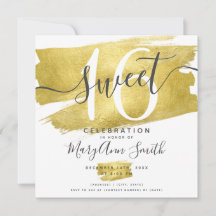 Glam Gold Foil Paint Sweet 16:e födelsedagen