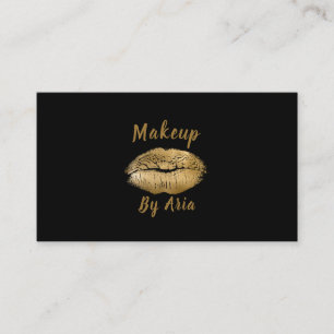 Glam Gold Läppstift Svart Sminkartist Visitkort