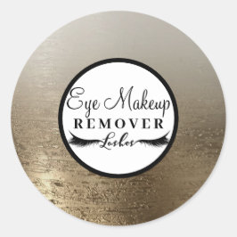 Glam Gold Makeup Lashes Salon Remover Anpassad Runt Klistermärke