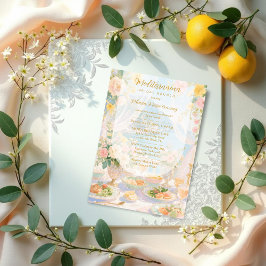 Glam Gold Mediterranean Bridal Brunch Vintage Inbjudningar
