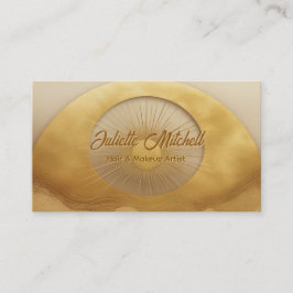 Glam Gold Sunburst Hair & Makeup Artist Card Visitkort