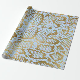 Glam Golden Blue Python Snake Skin Vip Presentpapper