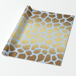 Glam Golden Blue Safari Giraffa Skin Vip Presentpapper