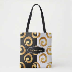 Glam Golden Curls med Anpassningsbar Monogram Tygkasse
