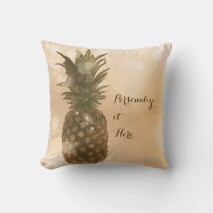 Glam Golden Pineapple Elegant Tropical Anpassnings Kudde