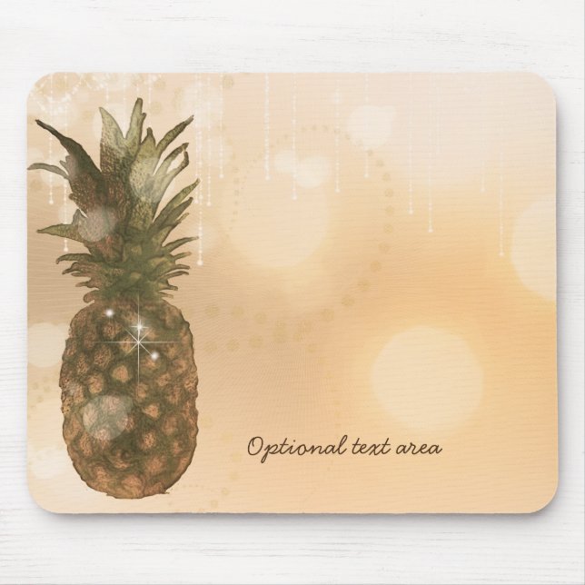 Glam Golden Pineapple Elegant Tropical Anpassnings Musmatta (Framsidan)