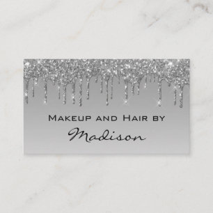 Glam Grått Silver Glitter Drivrutiner Makeup Arti Visitkort