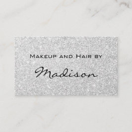 Glam Grått Silver Glitter Sparkles Makeup Artist Visitkort