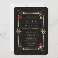 Glam Great Gatsby Kasino Poker Las Vegas Bröllop