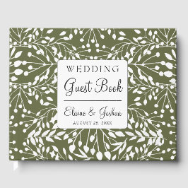 Glam Greenery bröllop Guest Bok