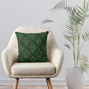 Glam Grönt Damask Pattern Kudde