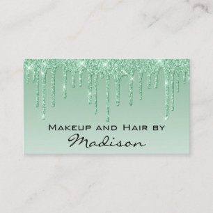 Glam Grönt Drips av Glitter Makeup Artist Visitkort