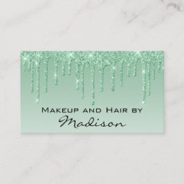 Glam Grönt Drips Glitter Makeup Artist Visitkort
