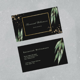 Glam Grönt Guld Eucalyptus Black Anpassade Visitkort