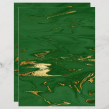 Glam Grönt Guld Faux Marble Scrapbook Papper