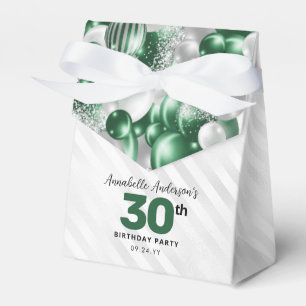 Glam Grönt Silver Balloon Glitter favoritfödelseda Presentaskar