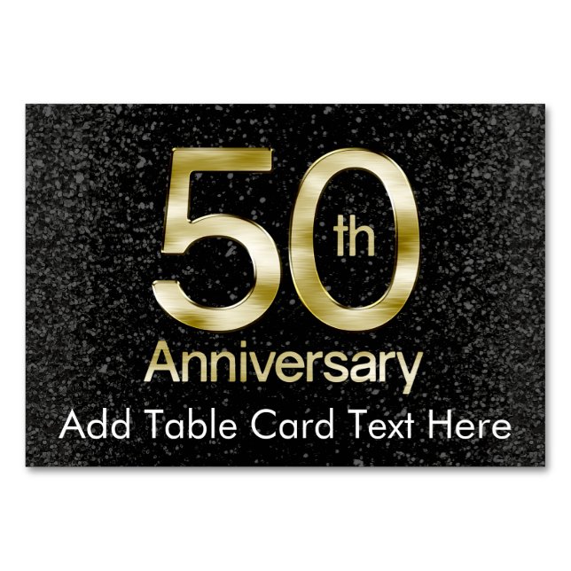 Glam Guld 50-årsdagen Bordsnummer (Framsidan)