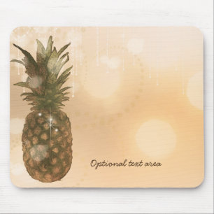 Glam Guld Ananas Elegant Tropisk Anpassad Musmatta