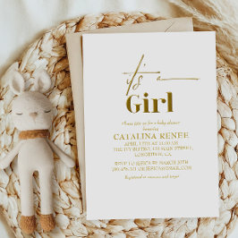 Glam Guld är en flicka-babystövel Inbjudningar