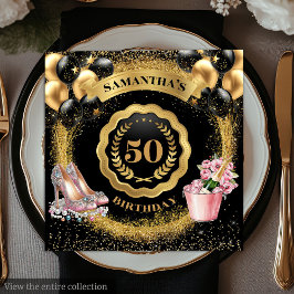 Glam Guld Balloons Napkins med  Högklackar Pappersservett