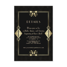 Glam Guld Black Art Deco 20-talets bröllopsmottagn