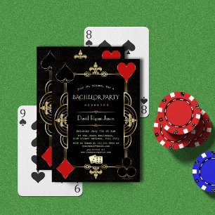 Glam Guld Black Underbar Gatsby 20 s Bachelor Part Inbjudningar