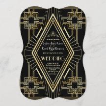 Glam Guld Black Underbar Gatsby Bröllop