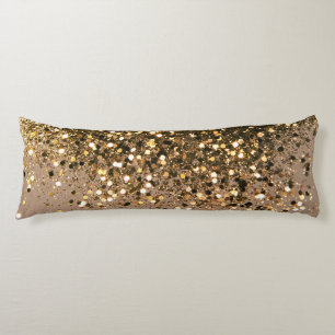 Glam Guld Brown Glitter #1 Faux Glitter Kroppskudde