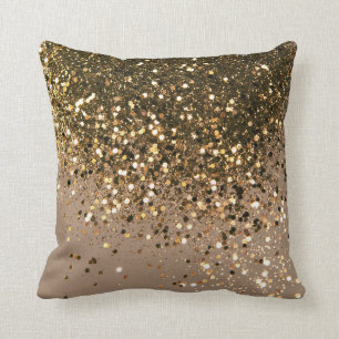 Glam Guld Brown Glitter #1 (Faux Glitter) Kudde