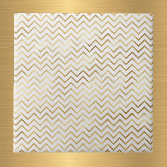 Glam Guld Chevron Mönster Kakelplatta (Skapare uppladdad)