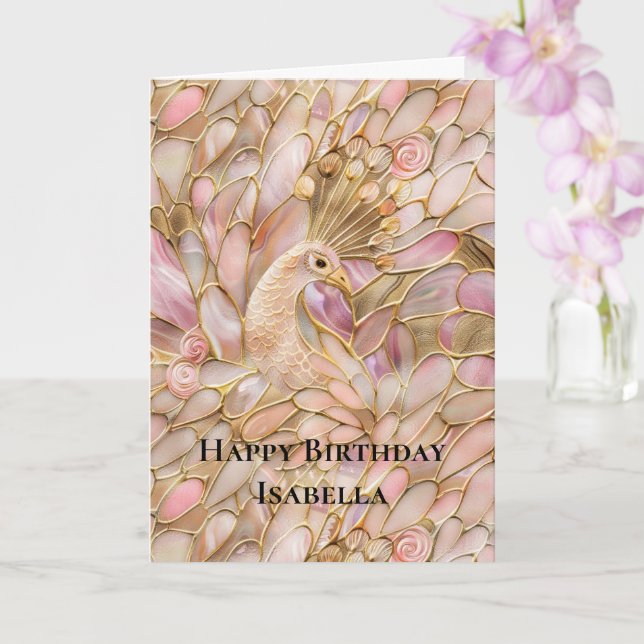 Glam Guld Chic Rosa Peacock Kort (Orkide)