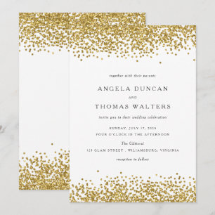 Glam Guld confetti Dots Bröllbjudan Inbjudningar