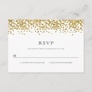 Glam Guld Confetti Dots Bröllop OSA-kort OSA Kort