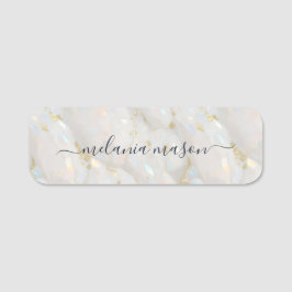 Glam Guld Elegant Opal Stone Gemstone Namnbricka