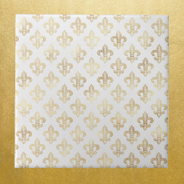 Glam Guld Fleur de Lis White Kakelplatta