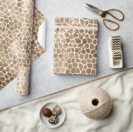 Glam Guld Giraffe Print Presentpapper