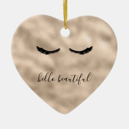 Glam Guld Girly Eyelash Personlig Quote Julgransprydnad Keramik