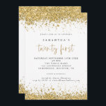 Glam Guld Glitter 21:a födelsedagen Party Inbjudningar<br><div class="desc">Glam Guld Glitter 21:a födelsedagen Party. Tillgänglig digitalt och utskriven. Elegant guld faux glitter konetti gräns ligger överst och grund och även på baksidan. Tjugo första är inskriven i ett modernt handskriftsformat stil. Anpassa enkelt resten av texten till din egen.</div>