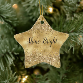 Glam Guld Glitter Confetti Julgransprydnad Keramik
