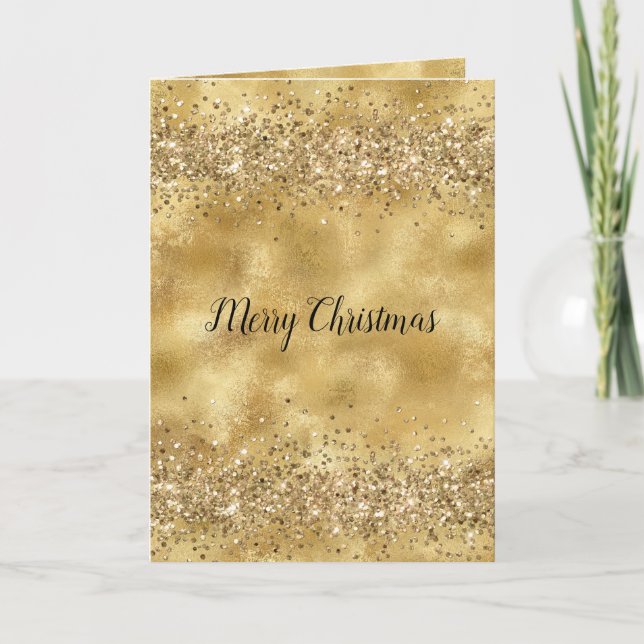 Glam Guld Glitter Confetti Kort (Framsida)