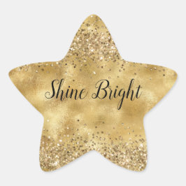Glam Guld Glitter Confetti Stjärnformat Klistermärke